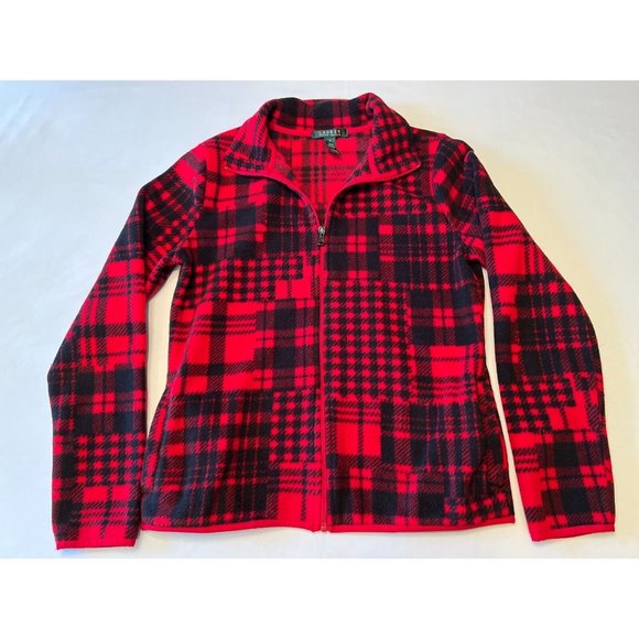 Lauren Ralph Lauren Sweaters - Lauren -  Ralph Lauren Womans Red Black Plaid Jacket Size Small